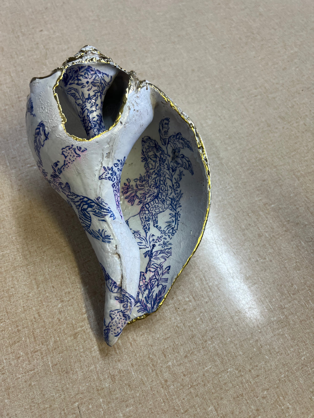 Blue & white whelk shell