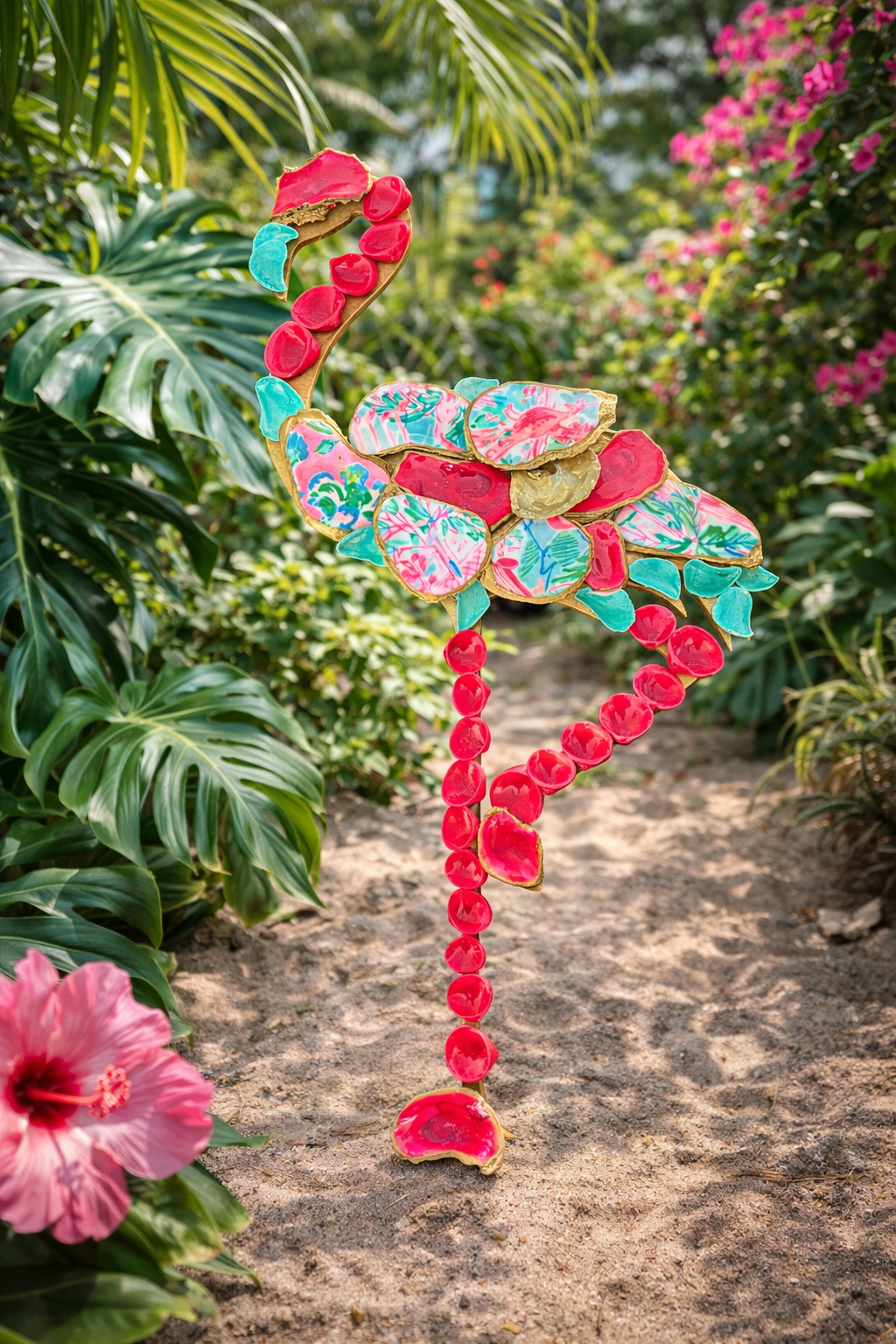 Lilly inspired Oyster shell Flamingo