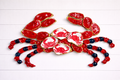 Red, white & blue oyster shell Crab