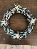 Blue mussel shell wreath
